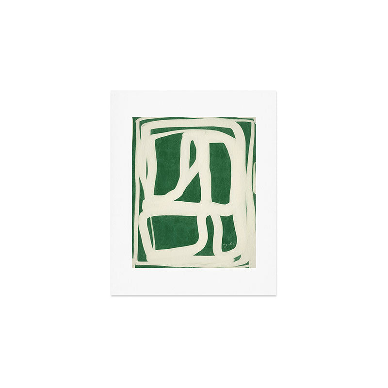 Green White Movement  Art Print Gallery Image 1