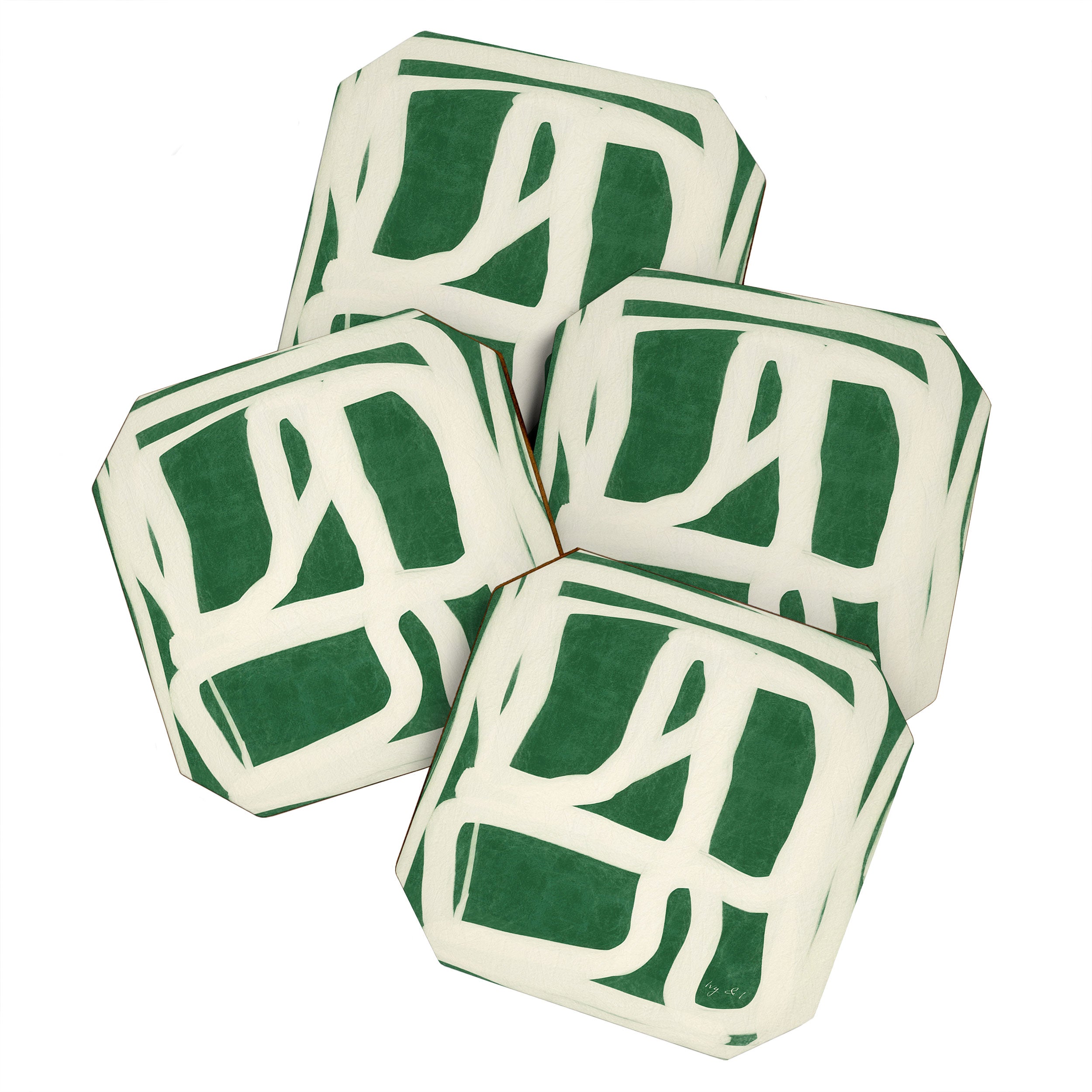 Green White Movement  Coaster Gallery Image 1
