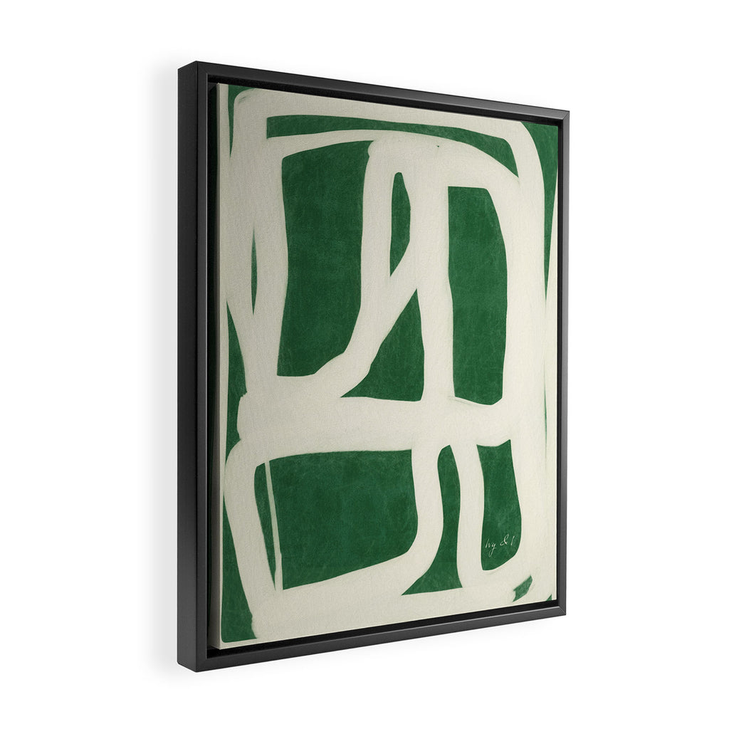 Green White Movement  Framed Canvas Print Gallery Image 2