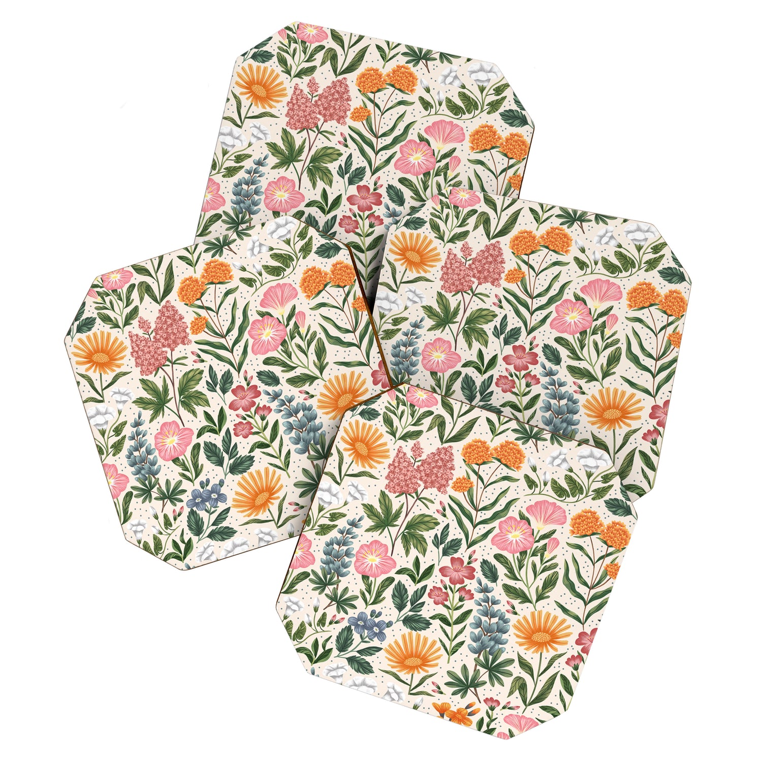 Flowers of the Meadow - beige Coaster Gallery Image 1