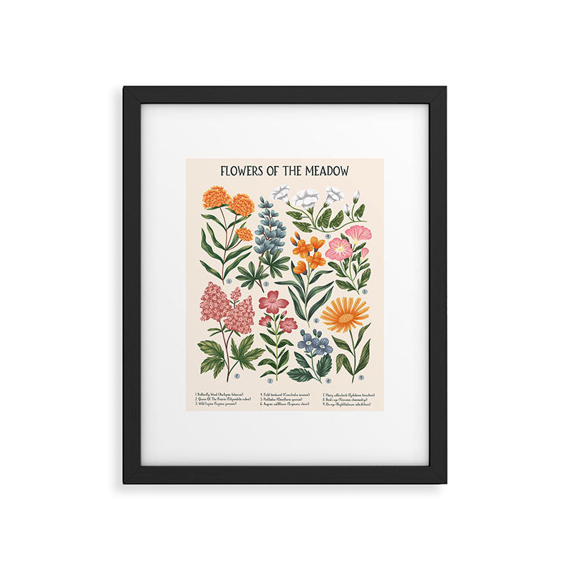Flowers of the Meadow - beige Framed Art Print Gallery Image 5