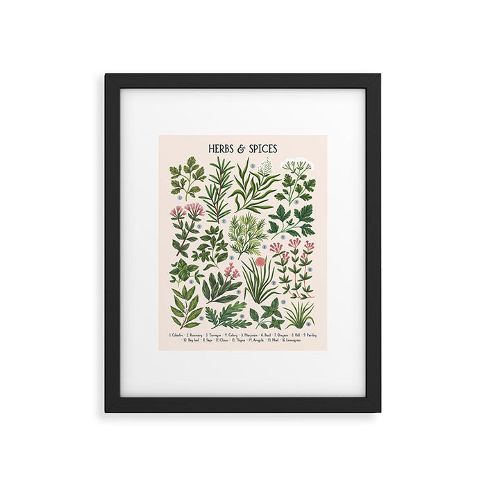 Herbs & Spices - beige Framed Art Print Gallery Image 1