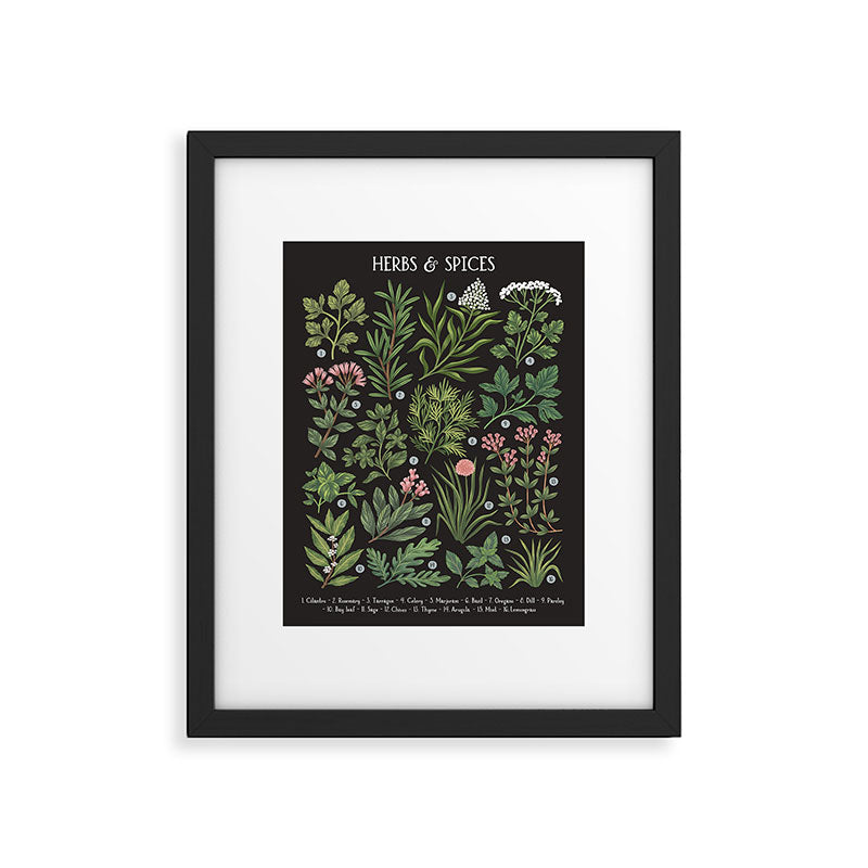 Herbs & Spices - dark Framed Art Print Gallery Image 5