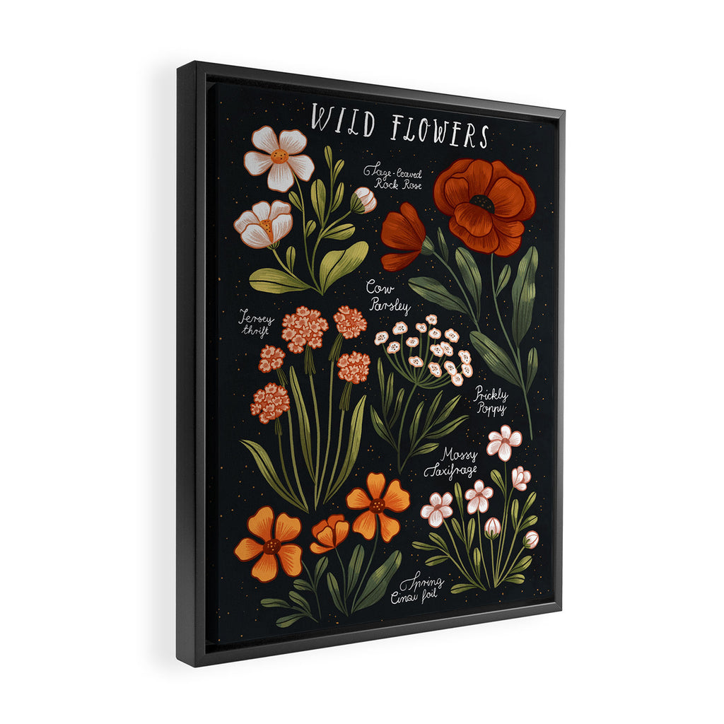 Wild Flowers ~ vol1.  vintage inspired botanical Framed Canvas Print Gallery Image 2
