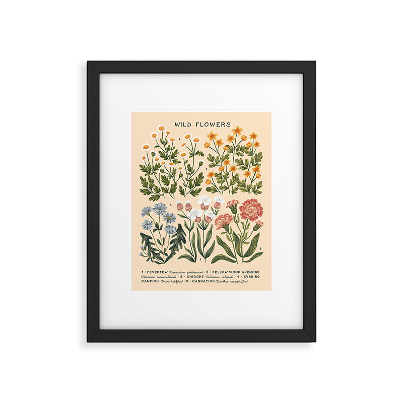 Wild Flowers ~ vol4. ~ light  vintage inspired botanical Framed Art Print Gallery Image 5