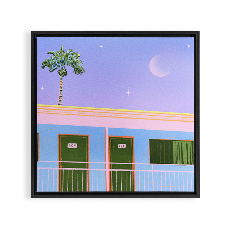 Moonlit Motel Framed Canvas Print Gallery Image 3