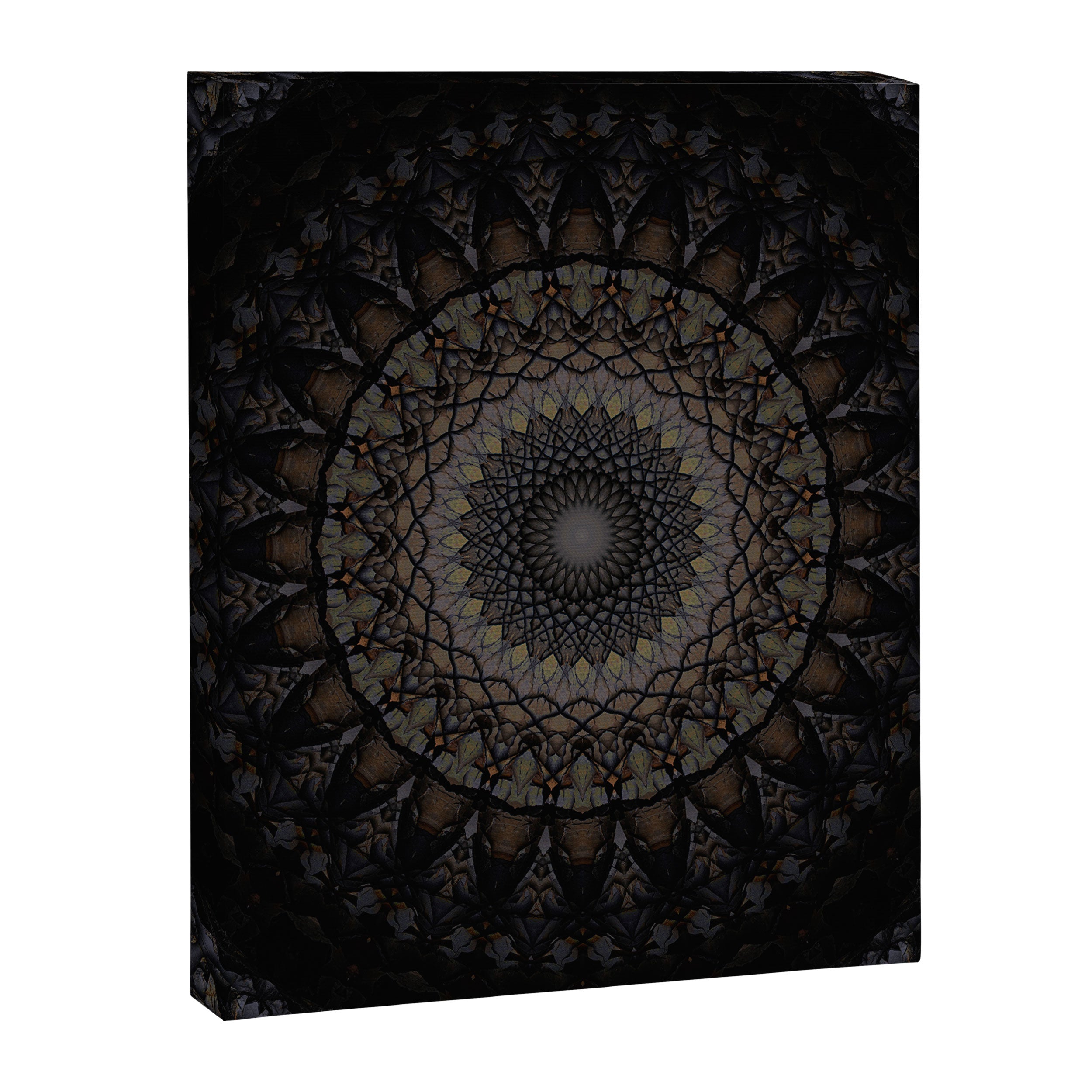 Digital mandala in dark brown tones Canvas Print Gallery Image 6