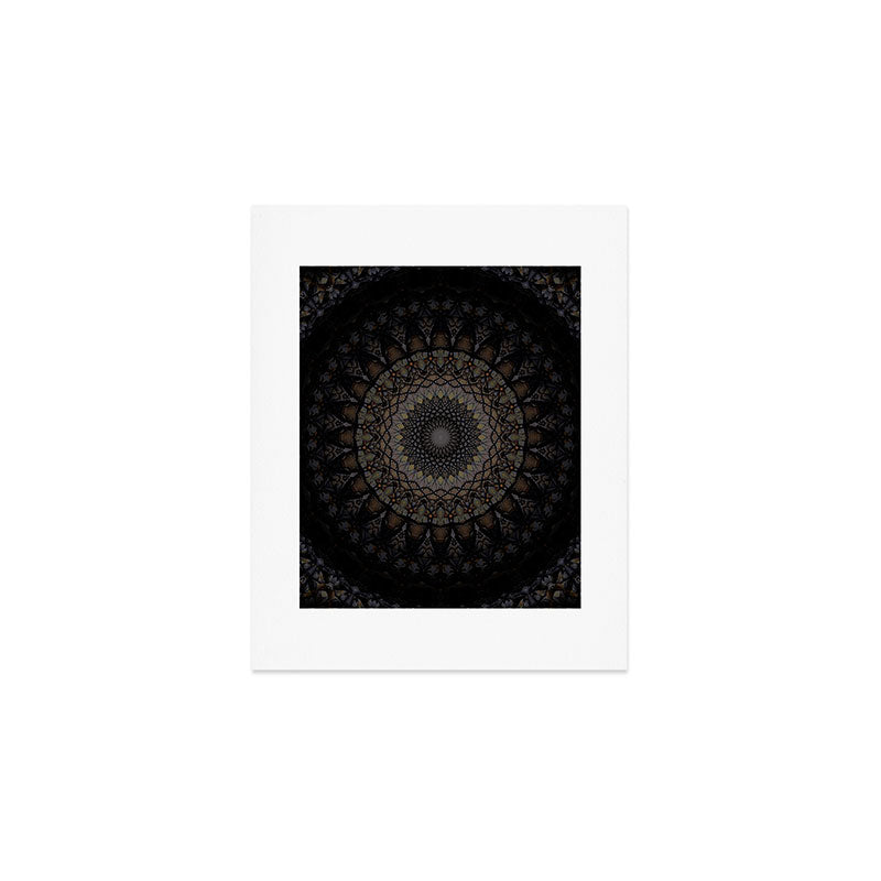 Digital mandala in dark brown tones Art Print Gallery Image 1
