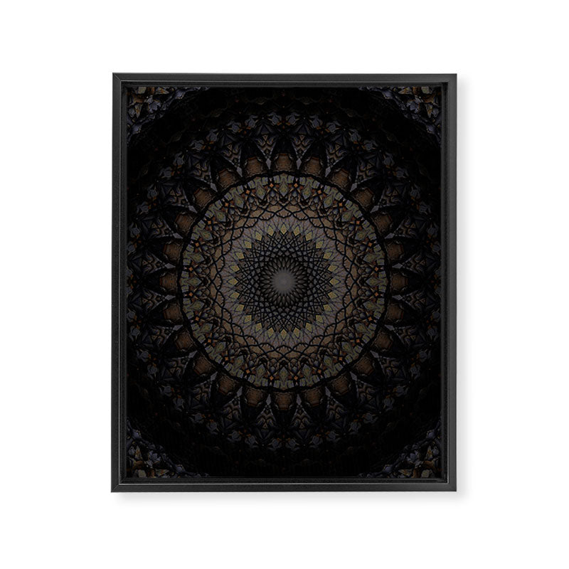 Digital mandala in dark brown tones Framed Canvas Print Gallery Image 6