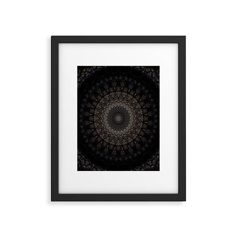 Digital mandala in dark brown tones Framed Art Print Gallery Image 5