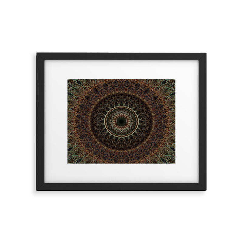 Mandala in brown tones Framed Art Print Gallery Image 1