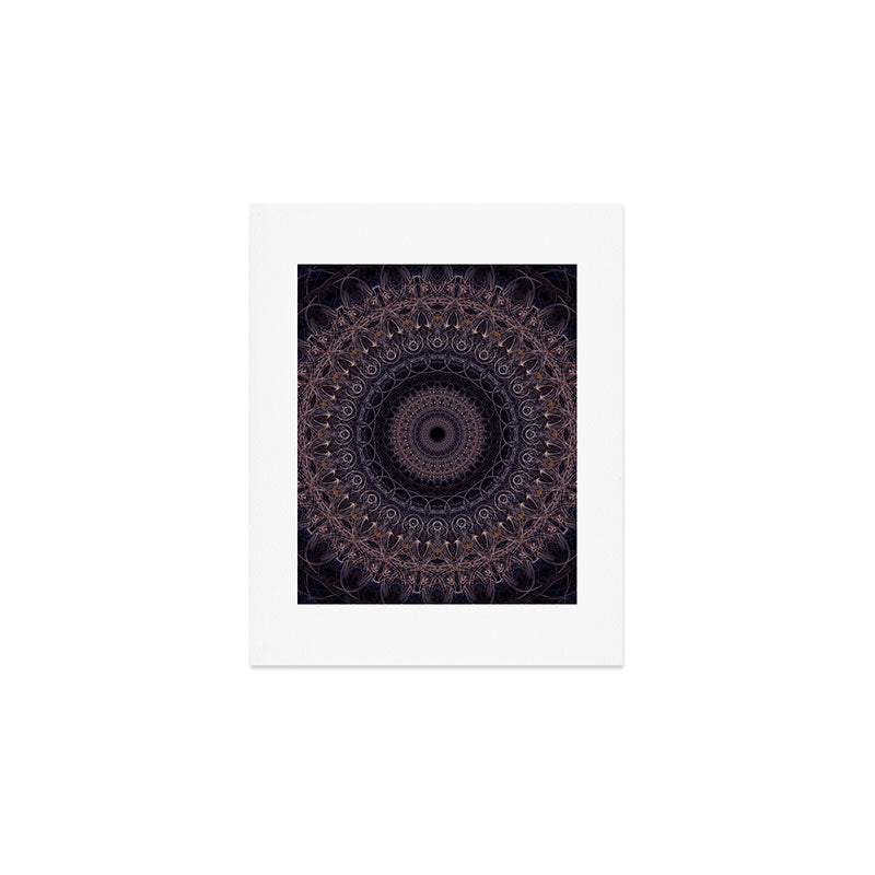 Mandala in cherry and plum tones Art Print Gallery Image 1