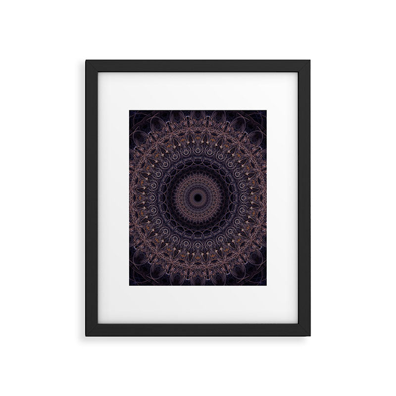 Mandala in cherry and plum tones Framed Art Print Gallery Image 5
