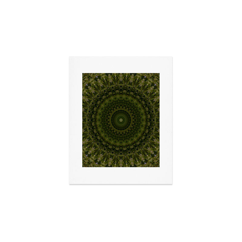 Mandala in olive green tones Art Print Gallery Image 1