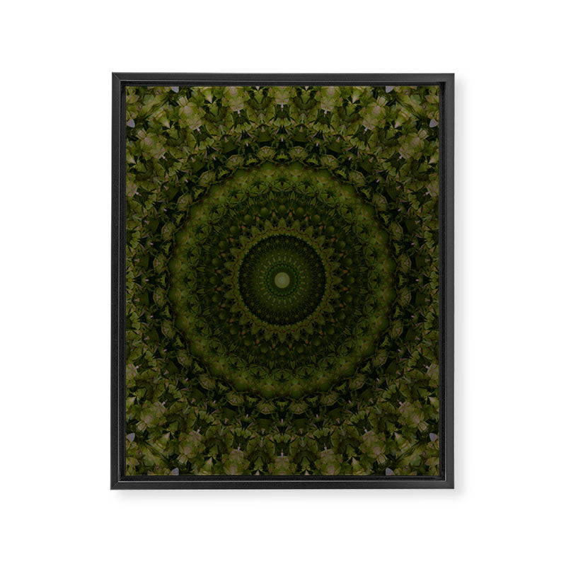 Mandala in olive green tones Framed Canvas Print Gallery Image 6