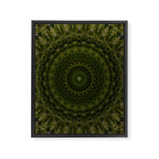 Mandala in olive green tones Framed Canvas Print Gallery Image 6