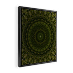Mandala in olive green tones Framed Canvas Print Gallery Image 2