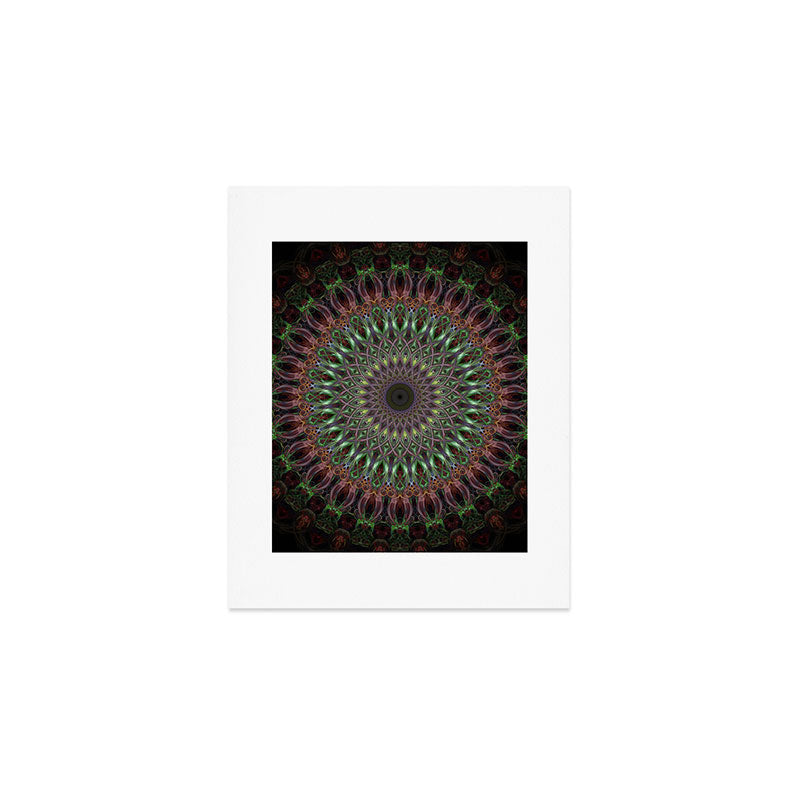 Purple and green mandala Art Print Gallery Image 1