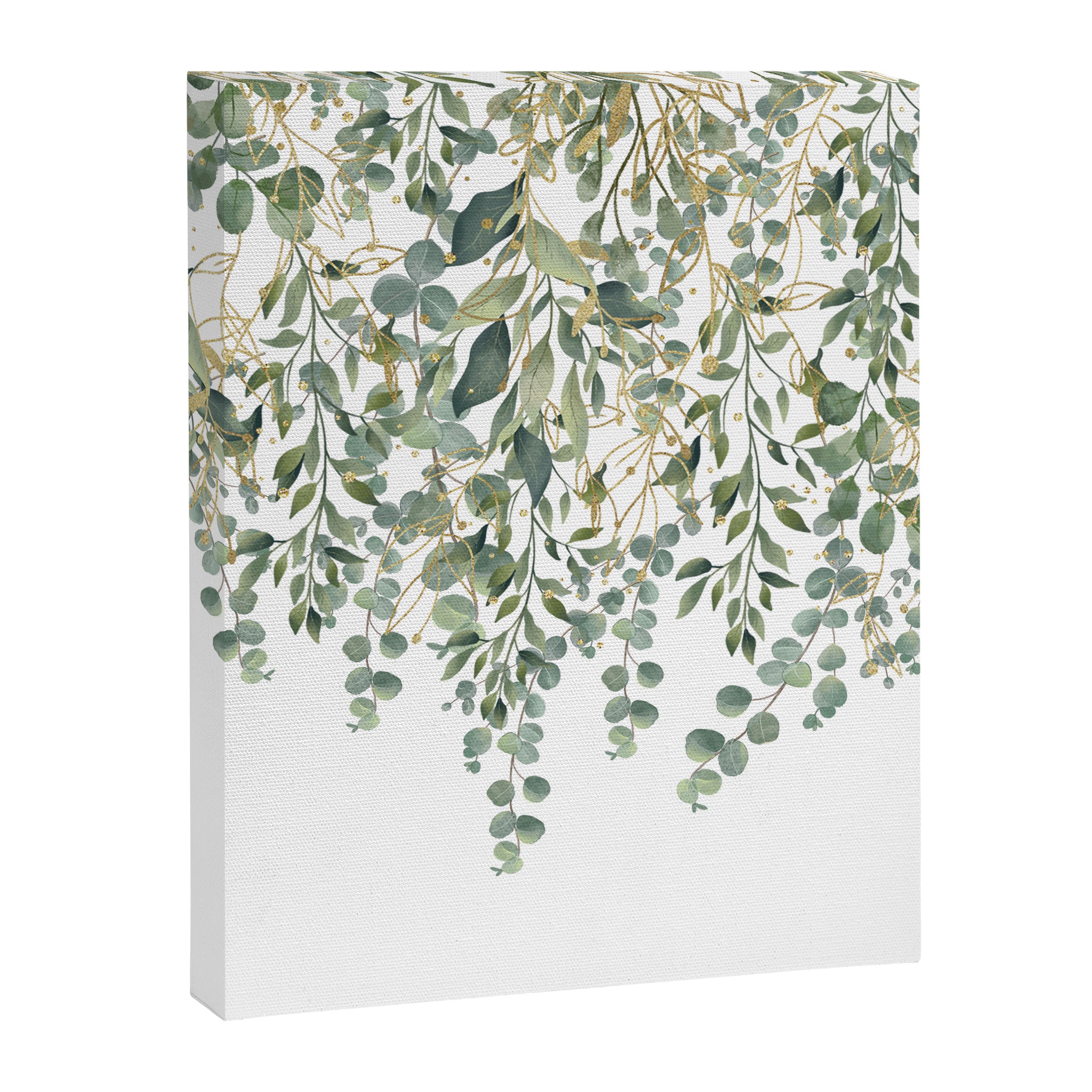 Gold And Green Eucalyptus Leaves Canvas Print Gallery Image 8