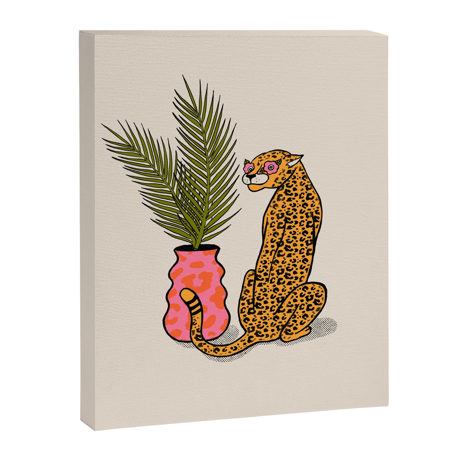 Cheetah & Plant Canvas Print Gallery Image 8