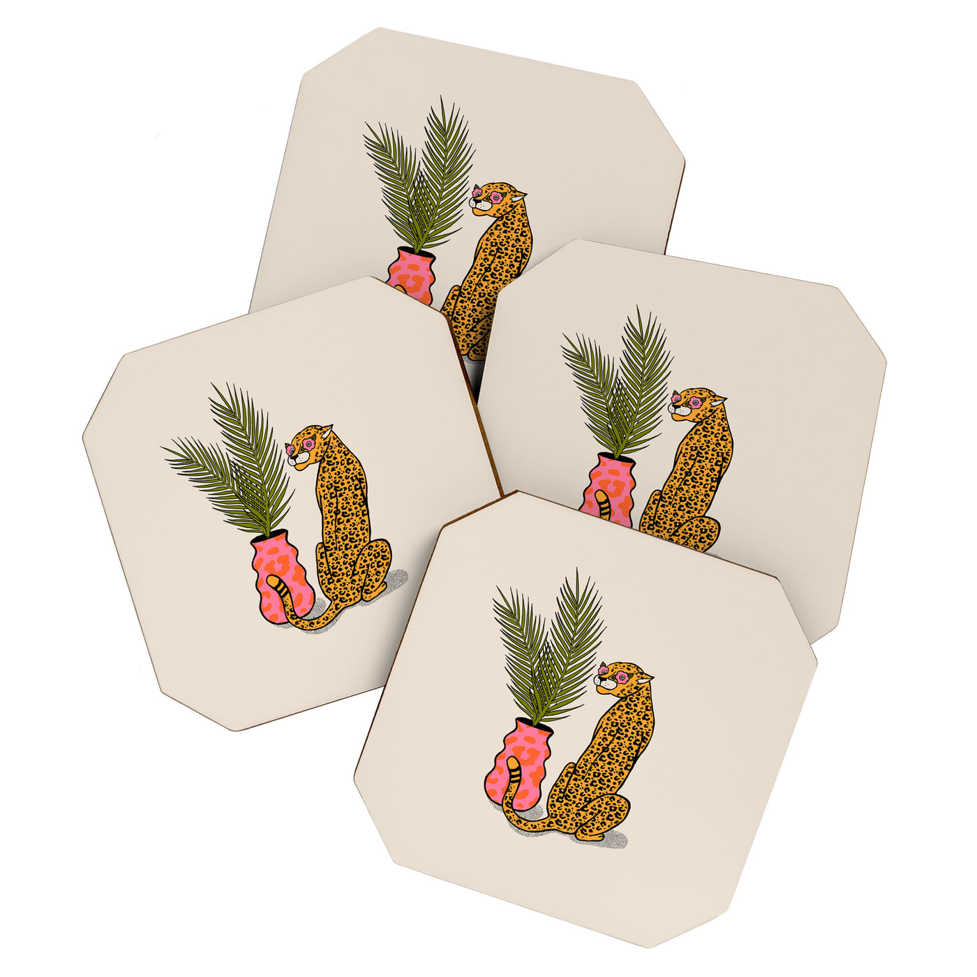 Cheetah & Plant Coaster