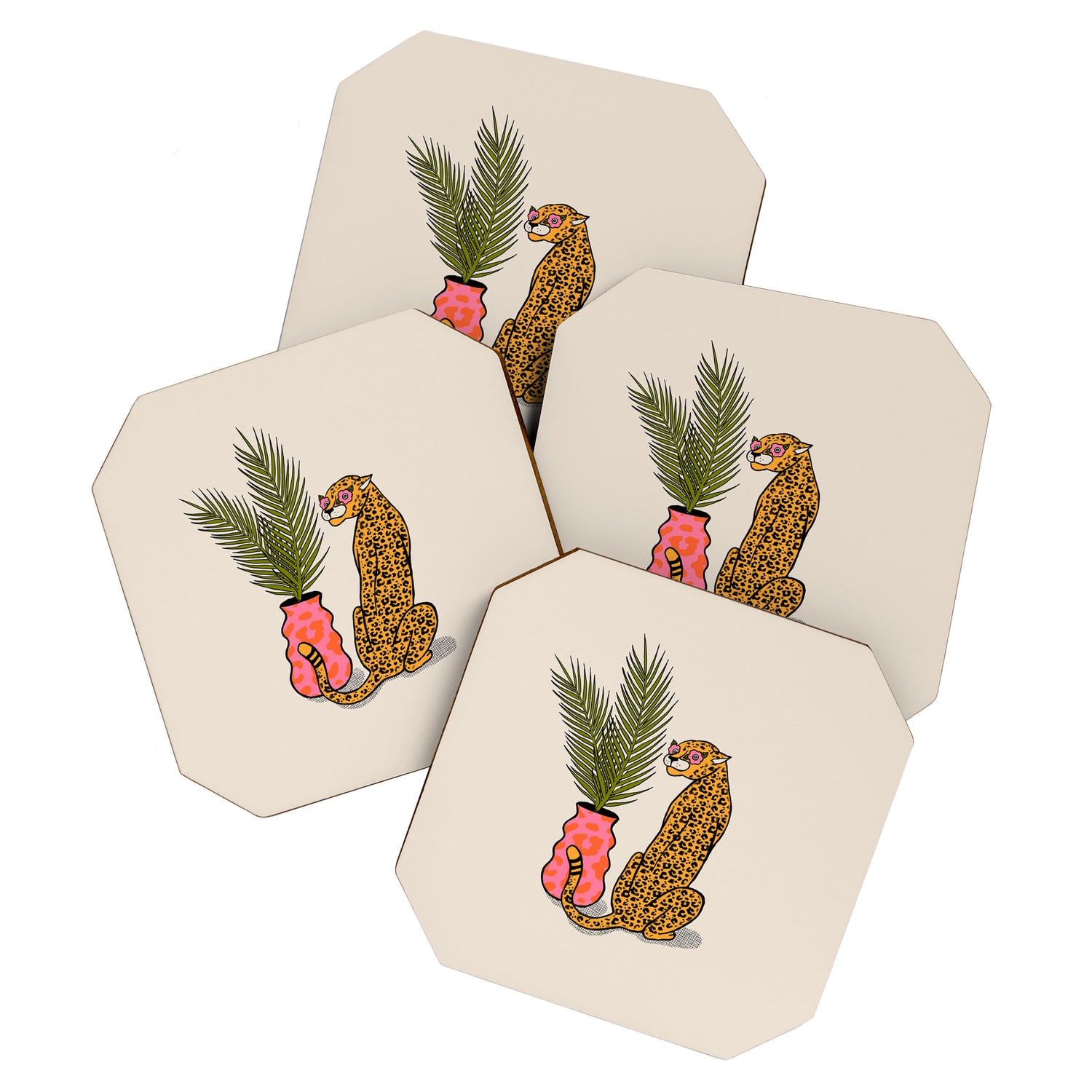 Cheetah & Plant Coaster Gallery Image 1