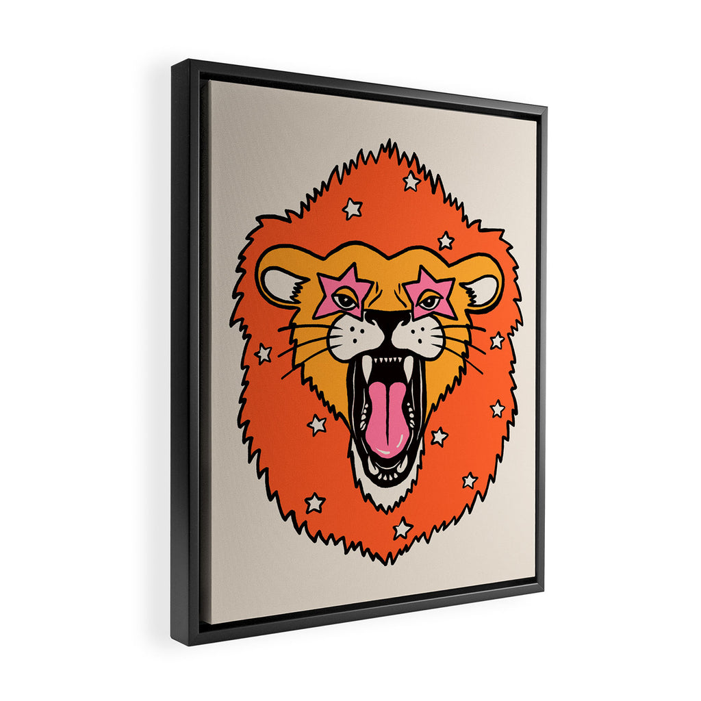 Lion Framed Canvas Print Gallery Image 2