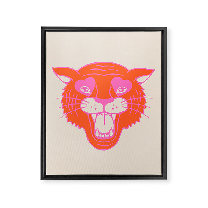 Neon Tiger Framed Canvas Print Gallery Image 1