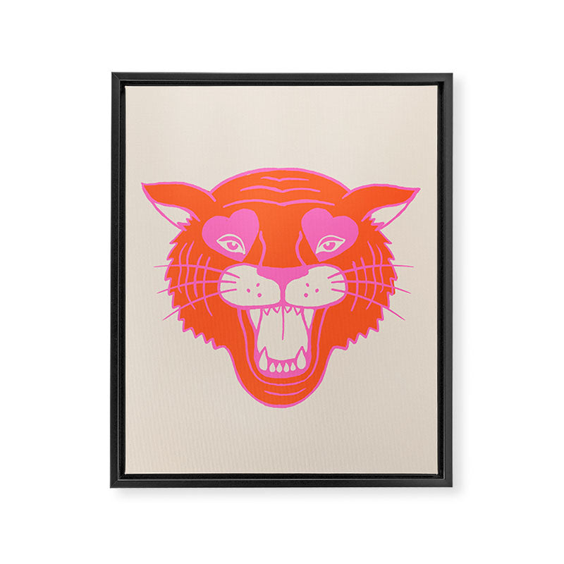 Neon Tiger Framed Canvas Print Gallery Image 8