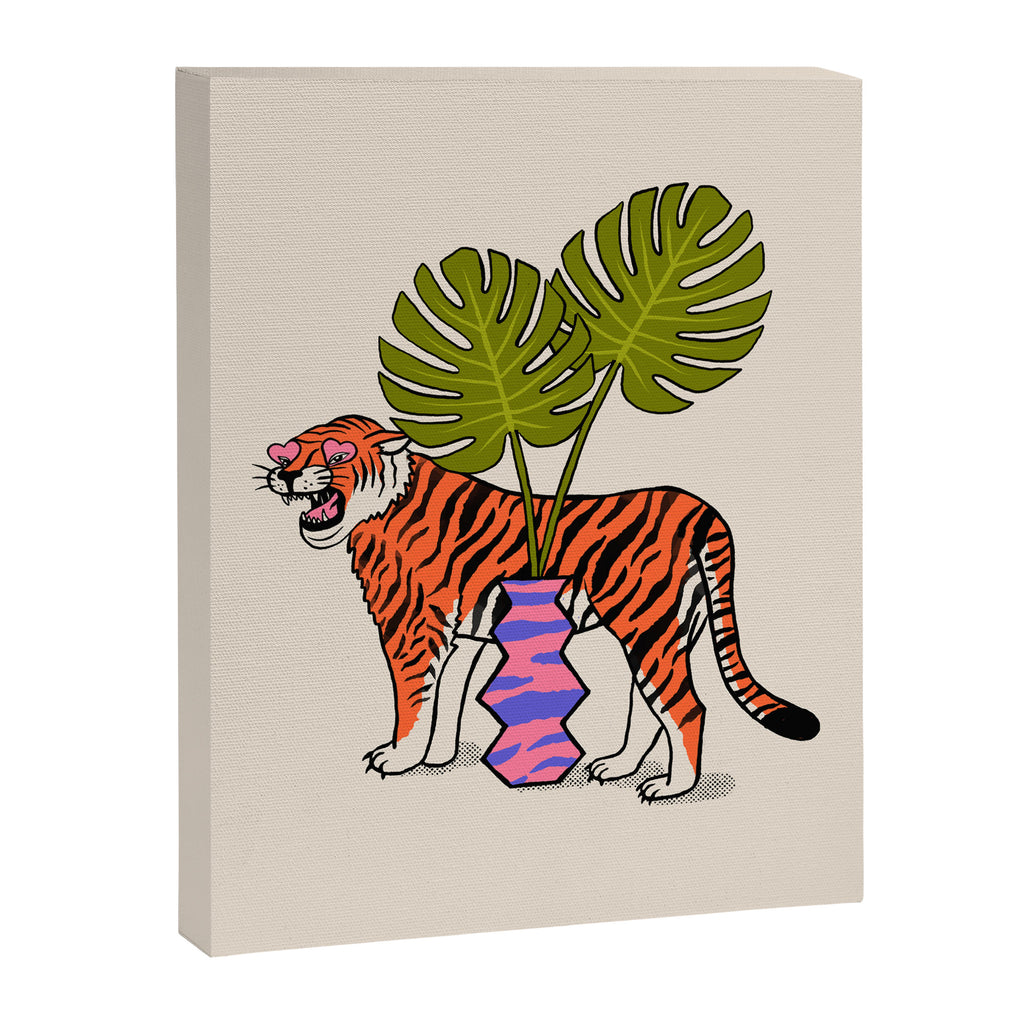 Tiger & Plant Canvas Print Gallery Image 8