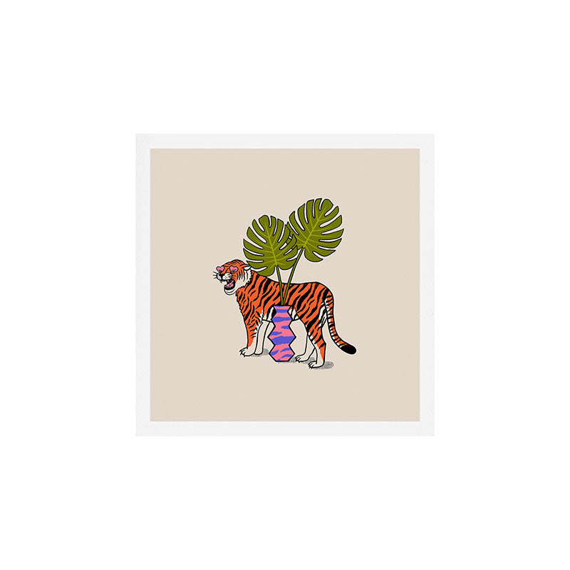 Tiger & Plant Art Print Gallery Image 1