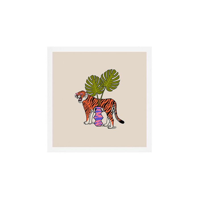 Tiger & Plant Art Print Gallery Image 1