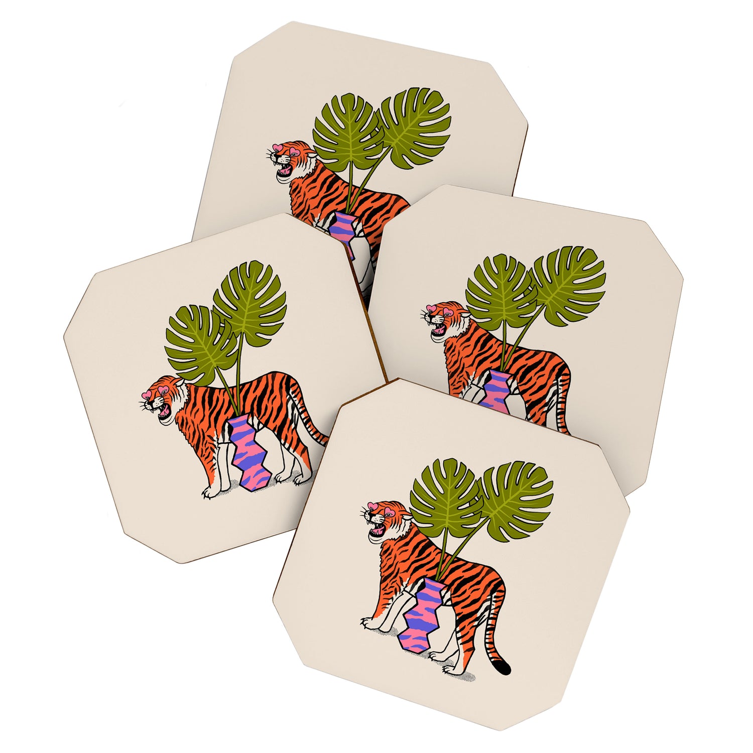 Tiger & Plant Coaster Gallery Image 1