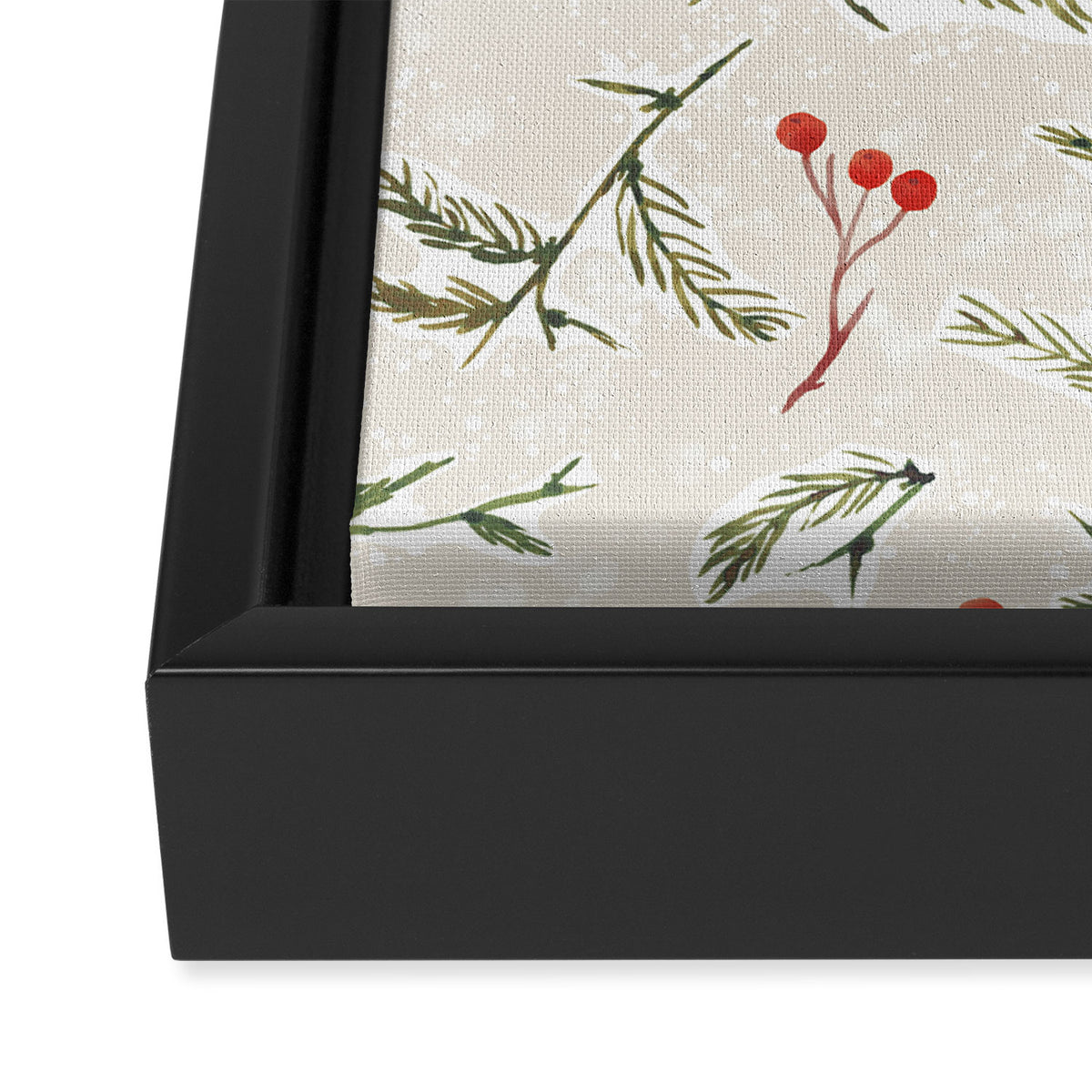 Christmas Pine and Berries Neutral Framed Canvas Print Gallery Image 3