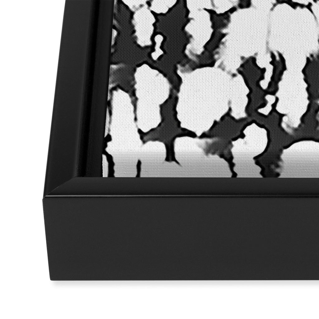 Inky Inverse Black and White Framed Canvas Print Gallery Image 3
