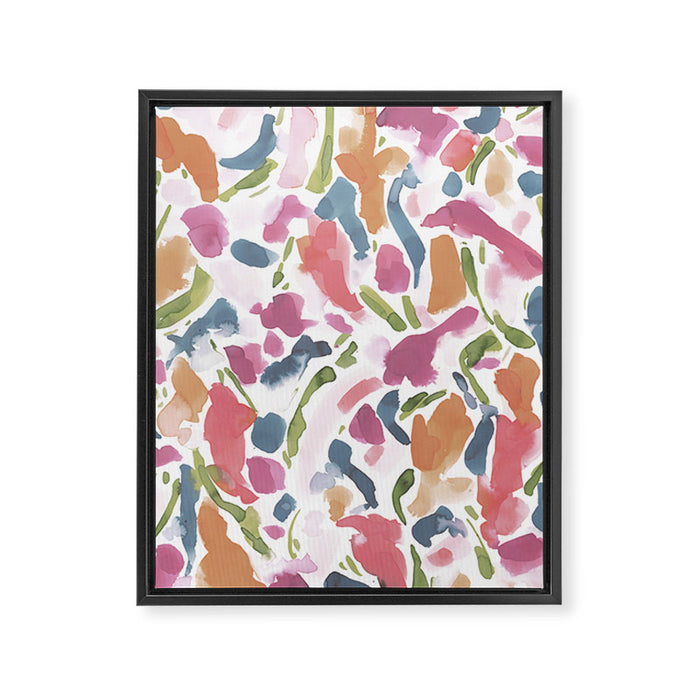 Synthesis Raspberry Framed Canvas Print Gallery Image 1
