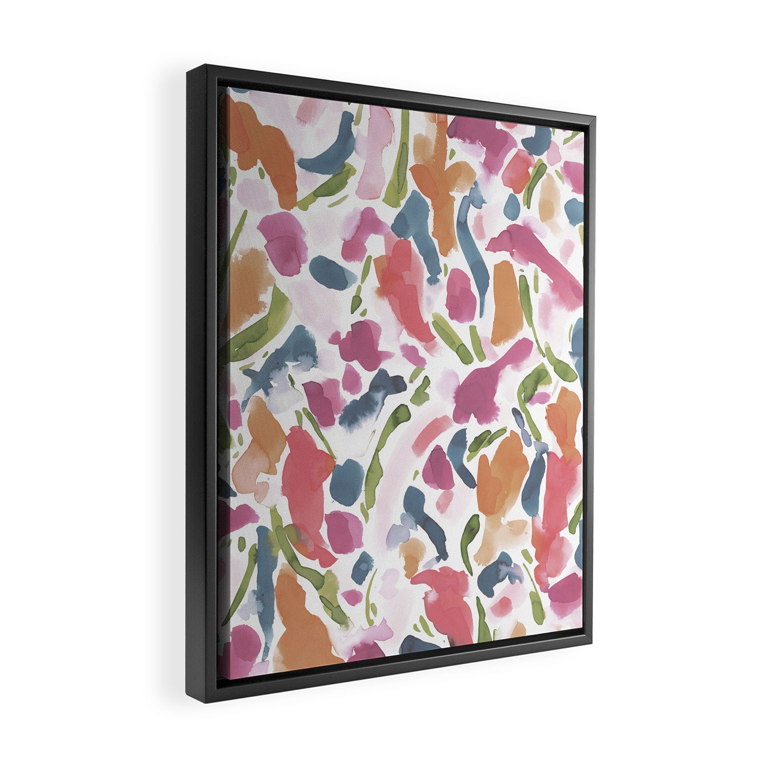 Synthesis Raspberry Framed Canvas Print Gallery Image 2