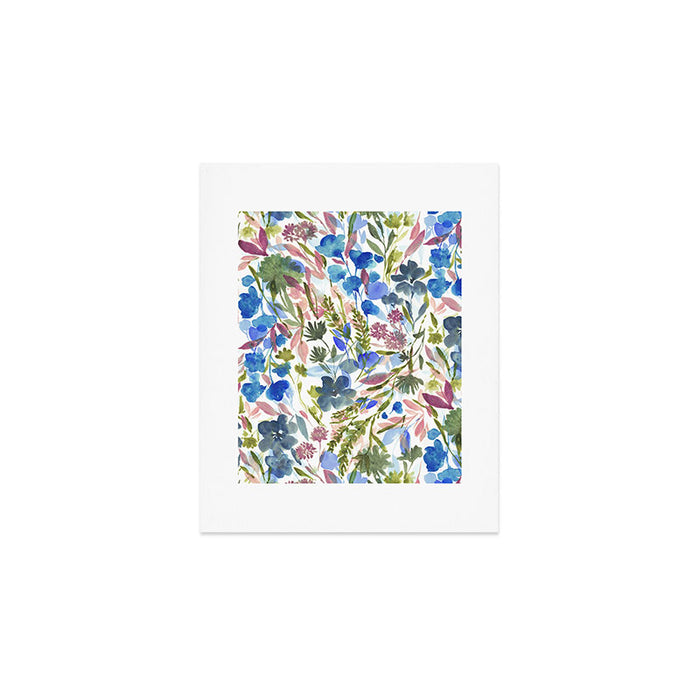 Upside Floral Olive Magenta Art Print Gallery Image 1
