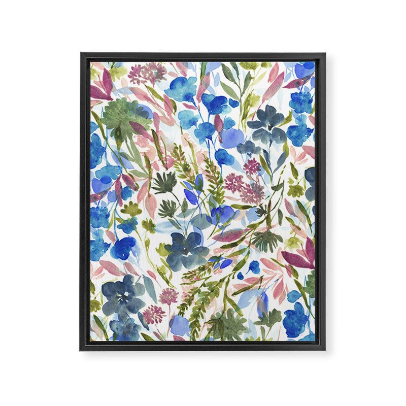 Upside Floral Olive Magenta Framed Canvas Print Gallery Image 8