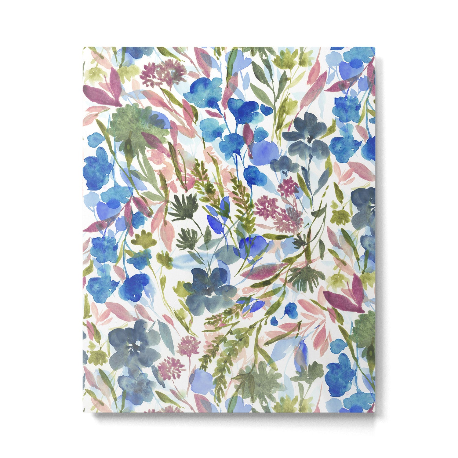 Upside Floral Olive Magenta Metal Print Gallery Image 6