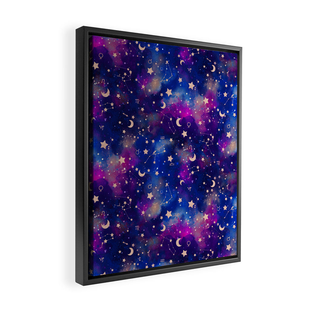 Zodiac - Watercolor Dark Framed Canvas Print Gallery Image 2