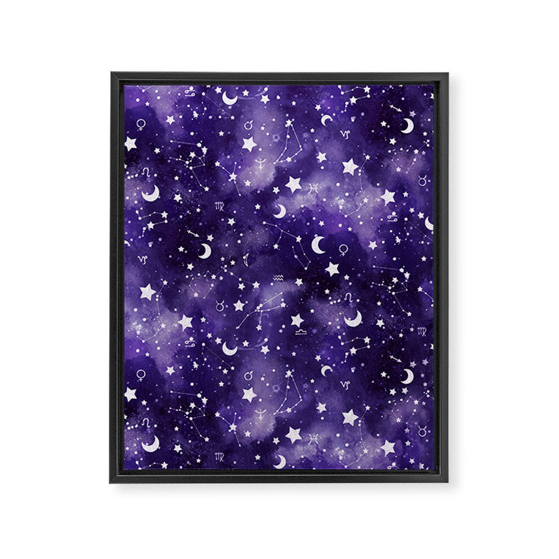 Zodiac Watercolor Ultraviolet Framed Canvas Print Gallery Image 8