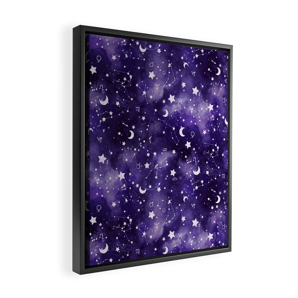 Zodiac Watercolor Ultraviolet Framed Canvas Print Gallery Image 2