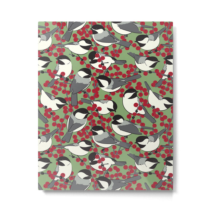 Chickadees & Winterberry Holly Metal Print Gallery Image 1