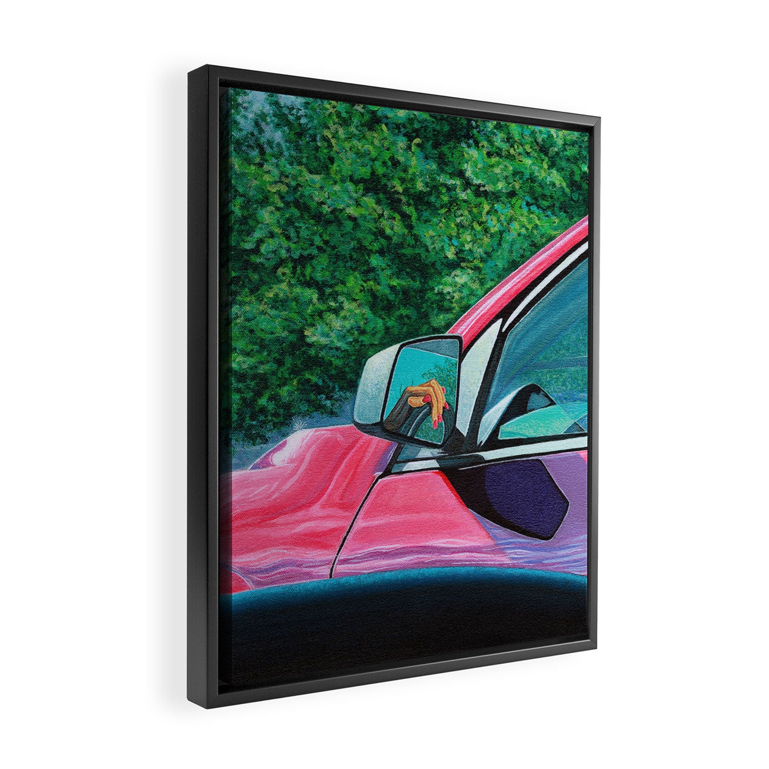 Pink Nails and Car on the New Jersey Turnpike Framed Canvas Print Gallery Image 2