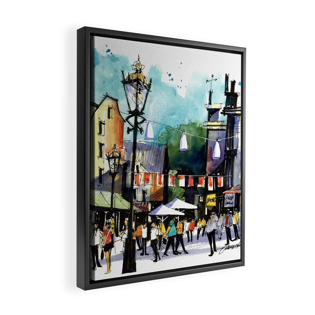 Amsterdam Street Life Framed Canvas Print Gallery Image 2