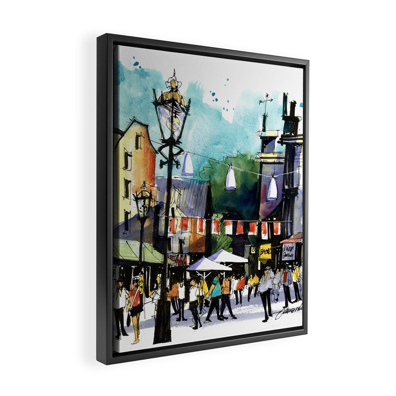 Amsterdam Street Life Framed Canvas Print Gallery Image 2