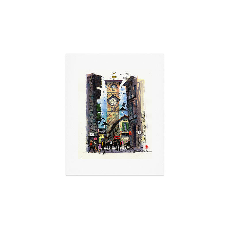 Lucca Clock Tower Art Print Gallery Image 1