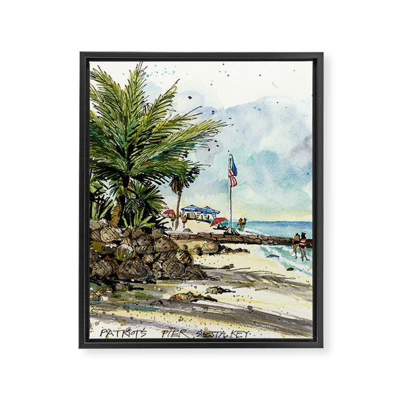 Patriots Pier, Siesta Key Framed Canvas Print Gallery Image 6