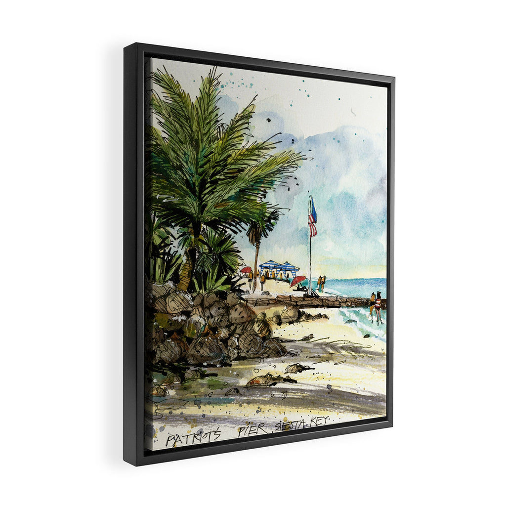 Patriots Pier, Siesta Key Framed Canvas Print Gallery Image 2